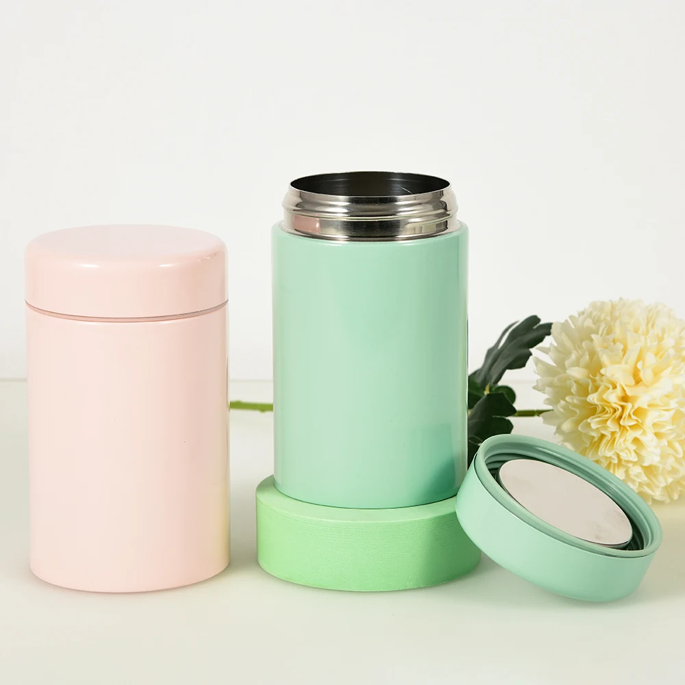 Storage Food Jar Insulated Custom Food Flask Bottle Thermos Wholesale Stainless Steel 304 Minimalist Plastic Lid Vacuum 500ml