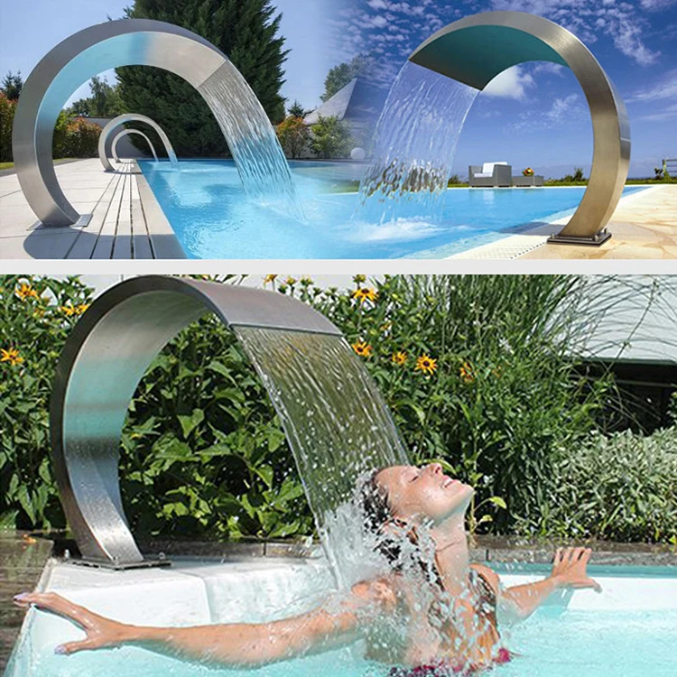 Factory Stainless Steel Swimming Pool Spa Massage Waterfall Spout For Swimming Pool