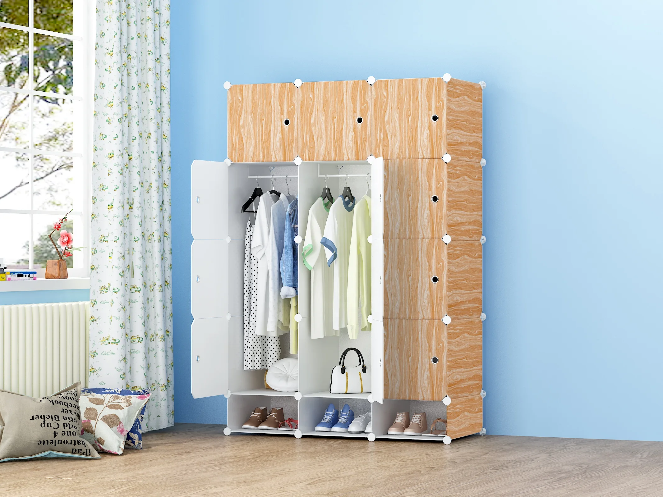 8 Cube Plastic Clothes Foldable Wardrobe Simple Diy Assemble Portable Closet