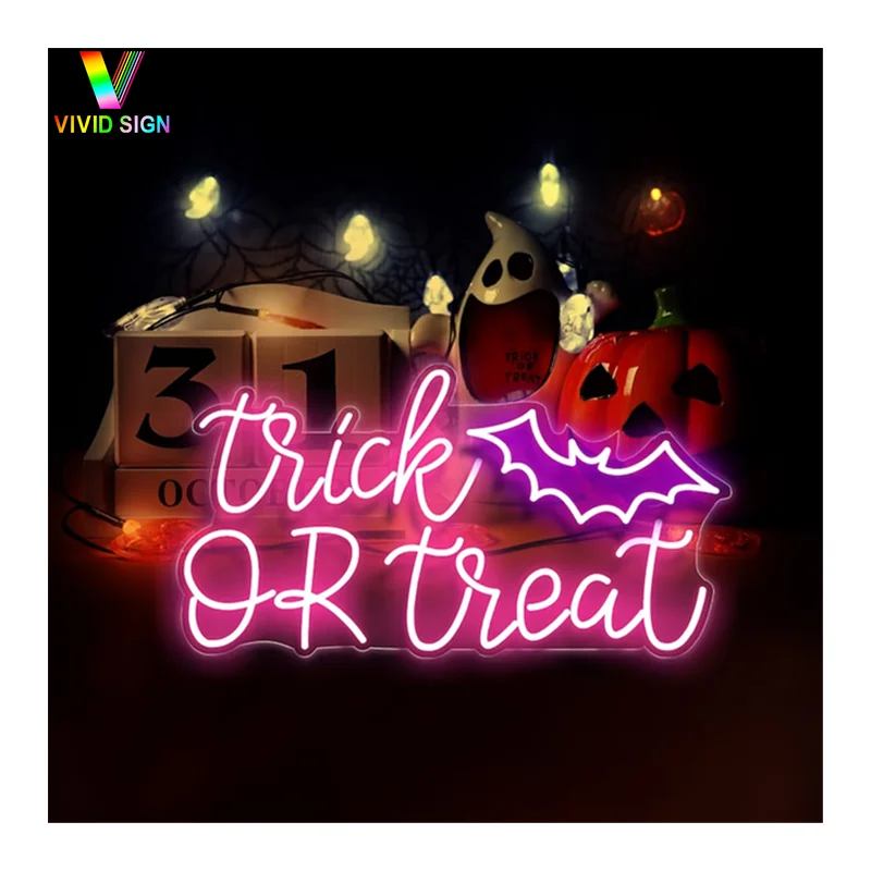 Wholesale Wall Hanging rgb changeable color neon sign custom flex led words letter light halloween neon sign
