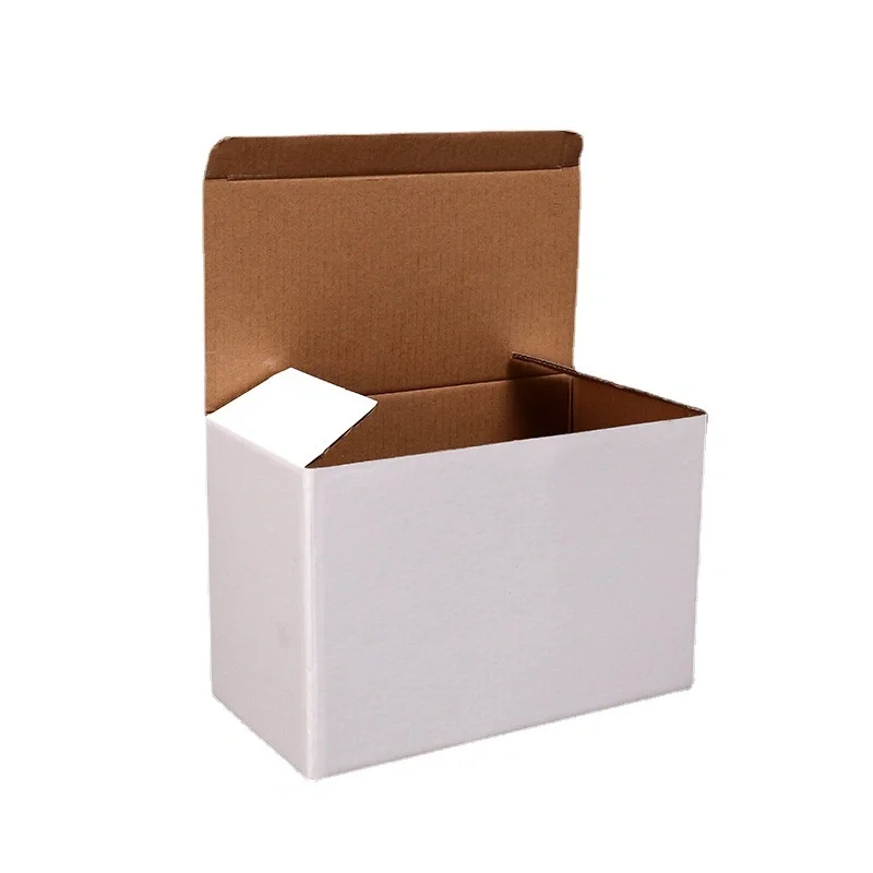 Color Box Packaging Paper Box Spot Cross-Border Corrugated Express White Card Gift Folding Rectangular Simple White Box