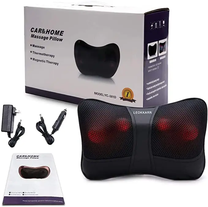 Электрический разминающий массажер для тела, Офисная массажная подушка шиацу с подушкой для массажа спины с подогревом