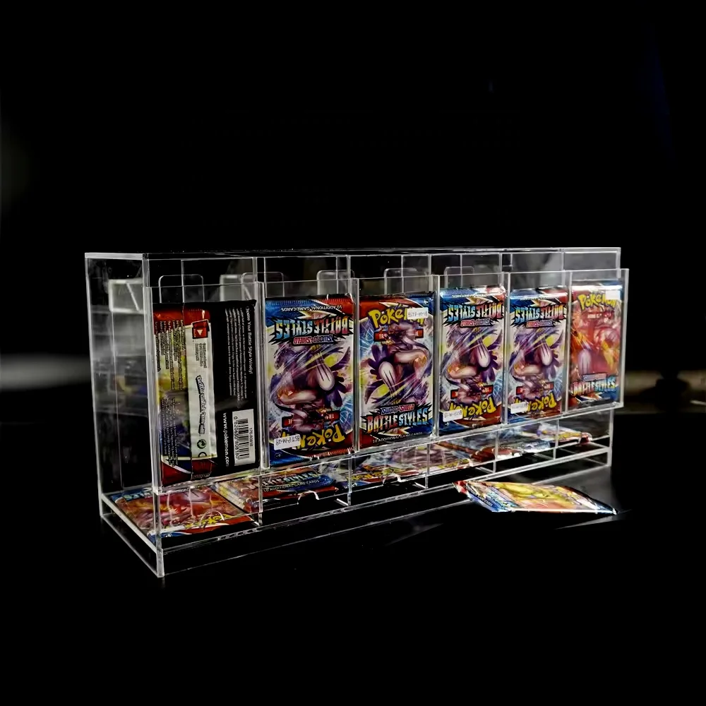 Factory Supplier Custom 6 Slots Clear Acrylic Trading Card Booster Dispenser For MTG And Other Compatible TCG Organizer