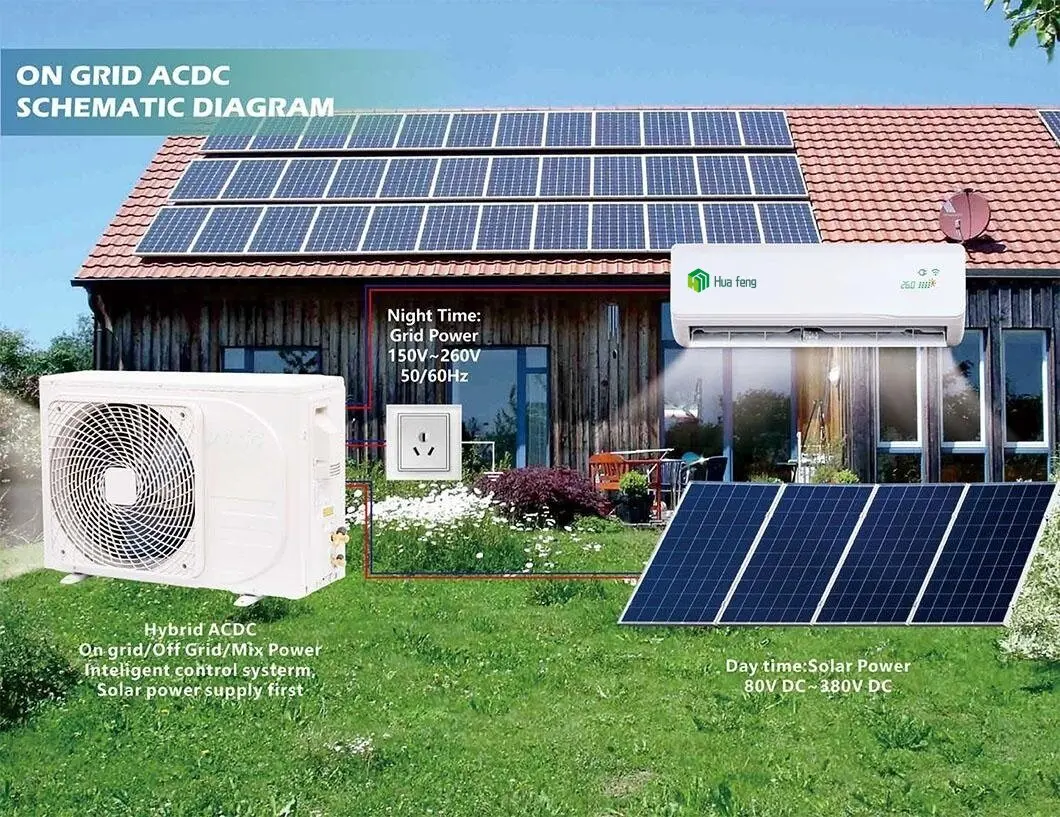 12000-18000Btu 2HP  Solar Power Price AC DC Hybrid Off Grid Wall Split Solar Powered AC Air Conditioner For Home