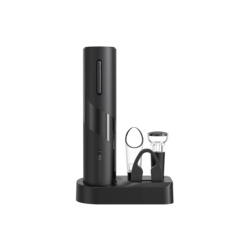 Wine Accessories 5 in 1 Rechargeable Electric Red Wine Bottle Opener Corkscrew Kit Set With Base