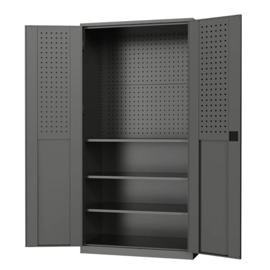 Metal Storage Cabinet Garage Trolley Cabinet with Doors 5 Adjustable Shelves Heavy-Duty Metal for workshop