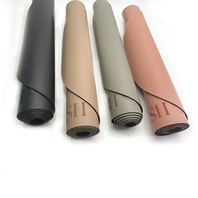Custom Various Beige Coconut Color Arch Shaped Yoga Matte,Custom Logo Sports Black Nude Color Matt PU Rubber Pill Shape Yoga Mat