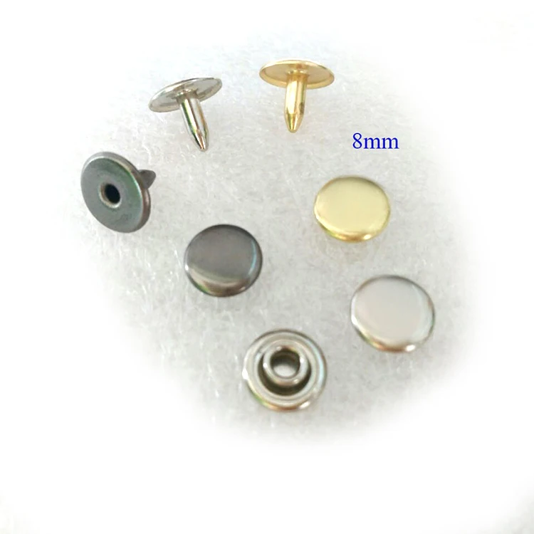 8 мм никель/черный никель/светло-Золотая круглая заклепка с металлическими гвоздиками в стиле панк-рок «сделай сам» Аксессуары для кожевенного ремесла шипы