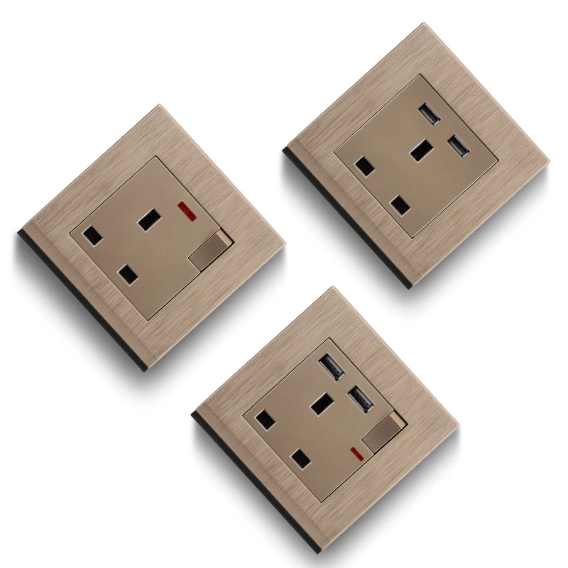 K2 Factory manufacture various gold grey black electric socket light switch wall switch socket