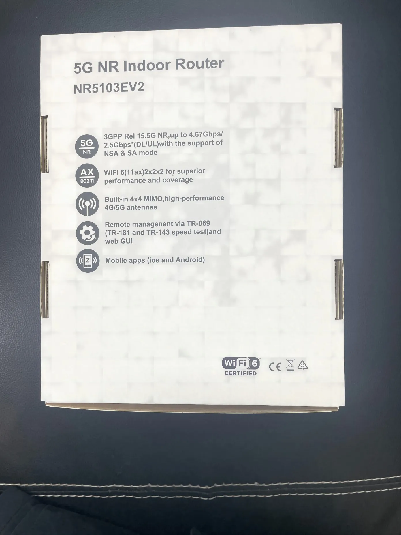 2024 NEW 5G Unlocked ZYXEL NR5103EV2 5G NR Indoor Router 4.7Gbps WiFi6 4G LTE Cat19 Sim Card 5G WiFi CPE TS9 ports