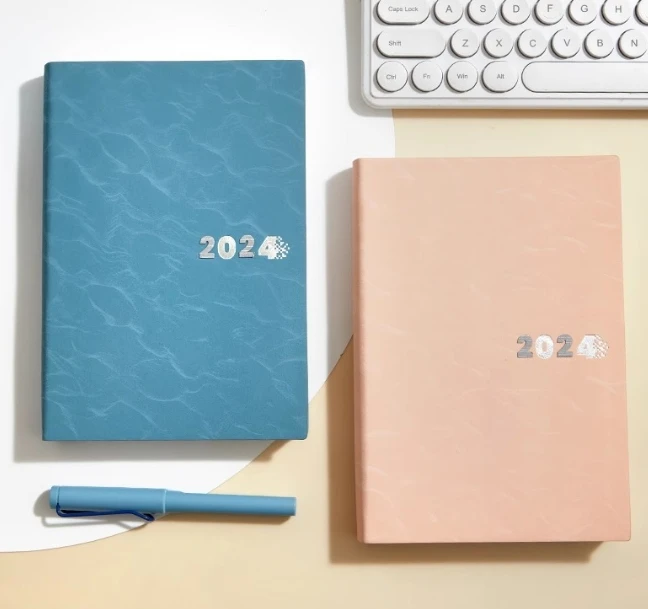 2024-2025 Planner Color  Calendar Plan Office 365 Days Notebook Customise Business Diary Printed Agenda PU Leather A5