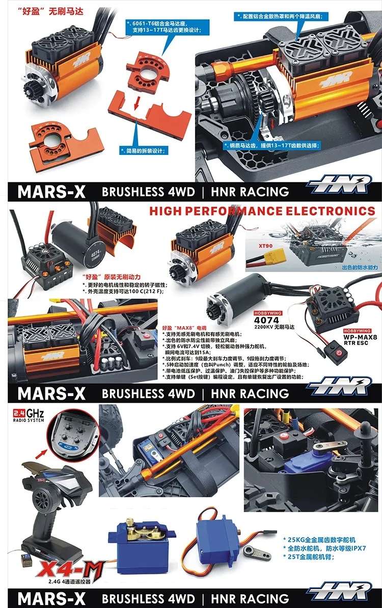 HOSHI H9901 RC Car 1/8 90KM/H High Speed Car 6S 150A ESC Brushless Motor Car 120M Remote Control Distance