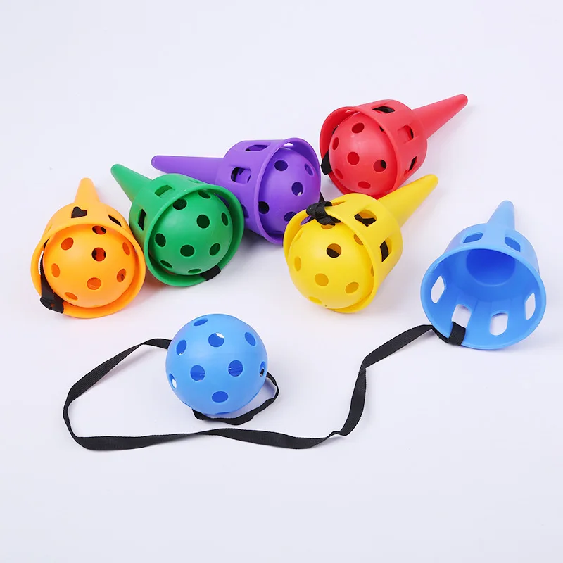 Montessori Kindergarten throw Plastic Cup Ball Toss Game Ball catch toy For Kids Educational