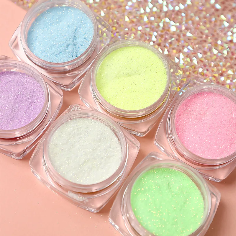 Best Selling Various Colors Glitter Acrylic Nail Powder Glow In The Dark Acrylic Powder Jars For DIY Nail