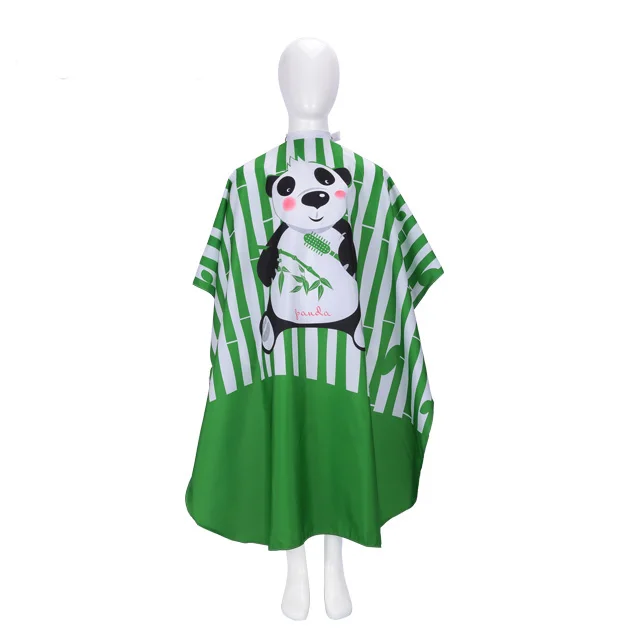 Hair Cutting Kiddie Cape For Beauty Salon, Children Panda Pattern Barber Cape