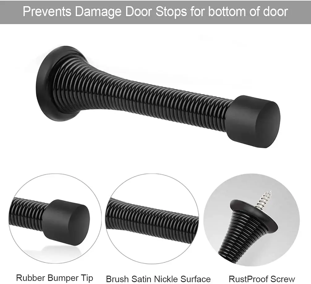 Entry bathroom bedroom storeroom passage balcony door locks flexible stainless steel spring door stopper
