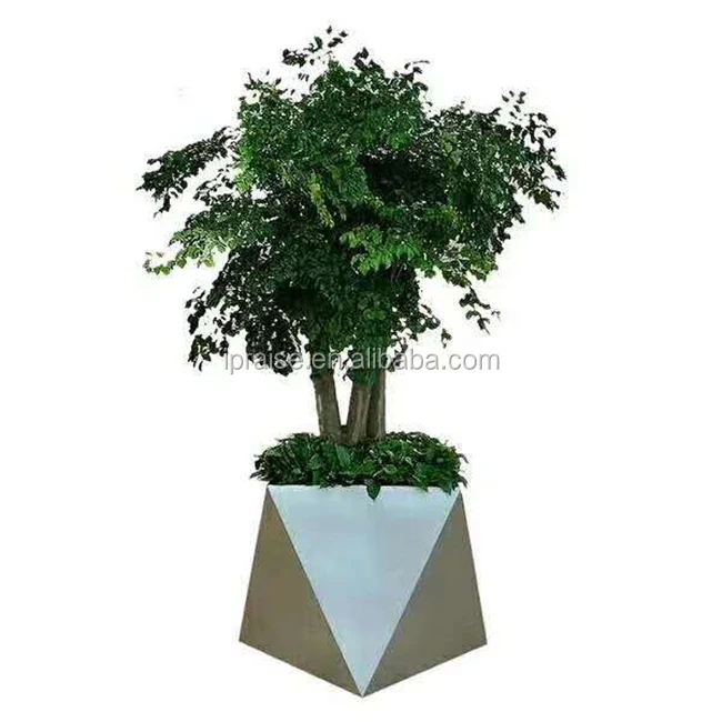 Highway Planting Trees Big Flower Planter Pot Large Flower Pot with stainless steel