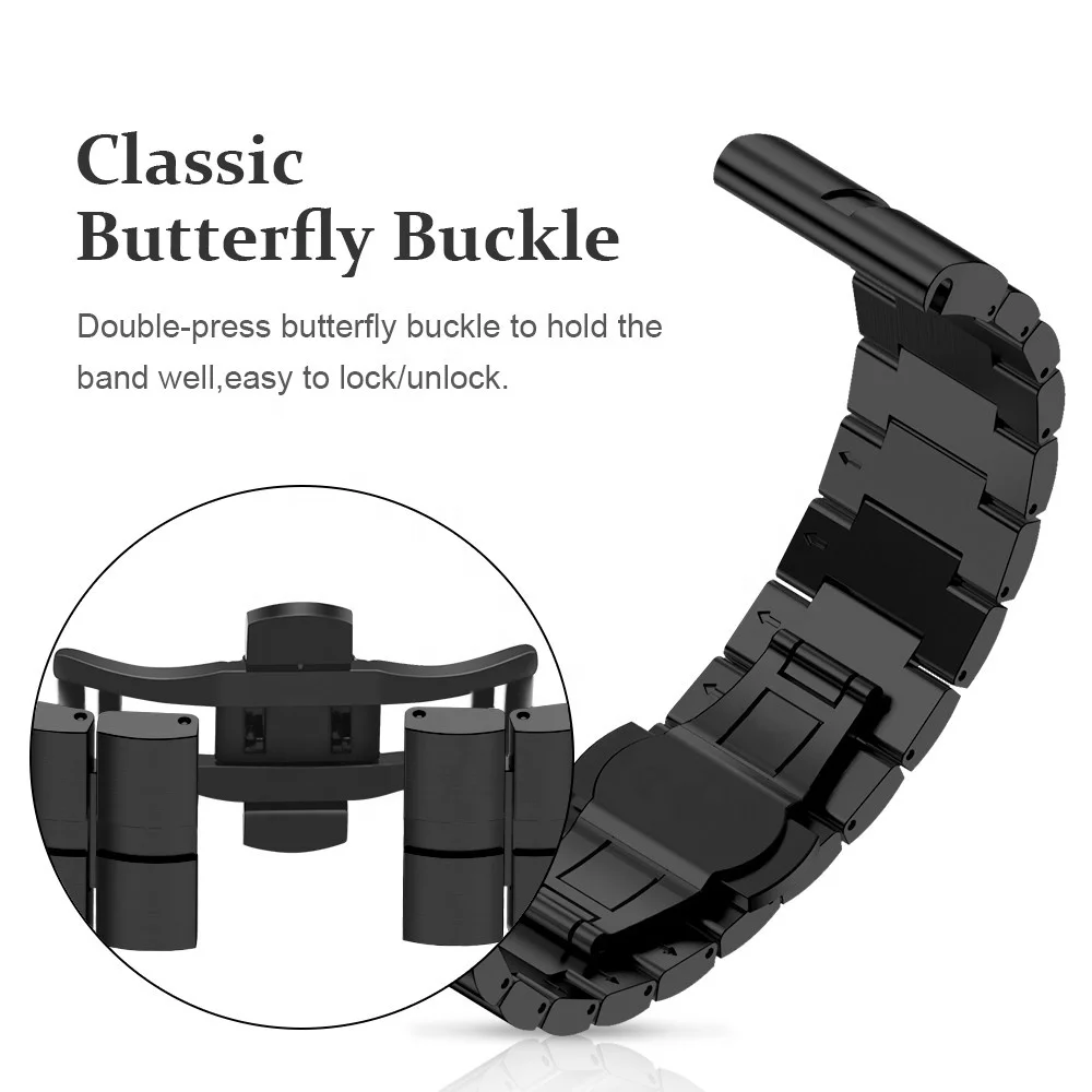 Titanium Alloy 26mm Width Wrist Watch Band Easy Adjustment Watch Strap Bracelet For Garmin Fenix 5X/5XPlus/6X/6XPro Strap