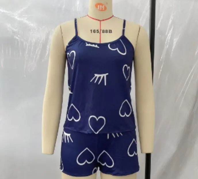 Hot Selling Summer Sexy Sleeveless Pajamas Thin Section Ladies Sling + Short 2 Piece Night Wear for Women Silk Satin Sleepwear