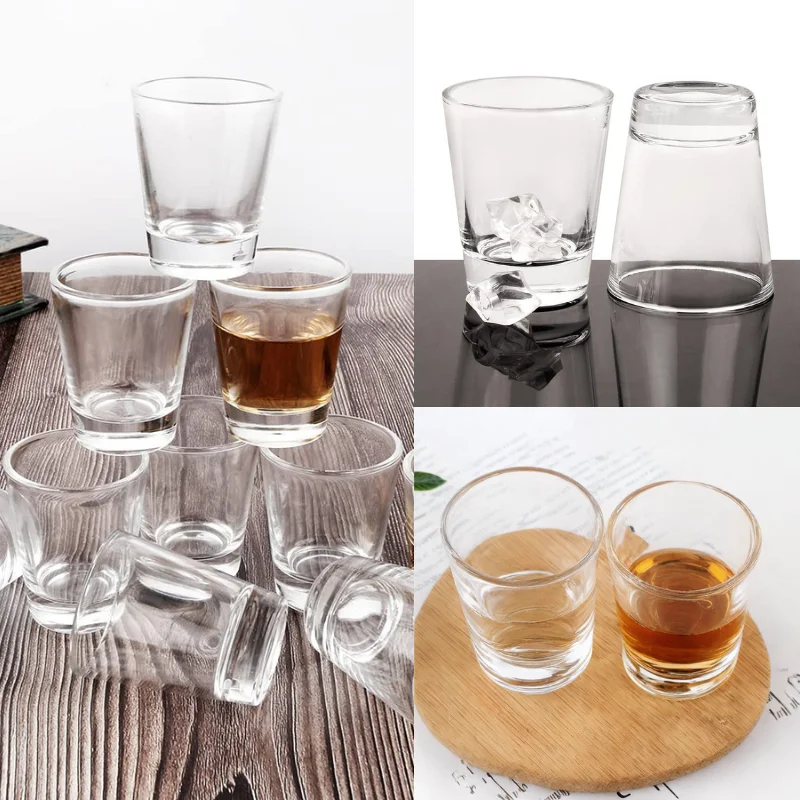 Wholesale Custom Logo Branding Shot Glasses Sublimation Blank Whiskey Glassware Small Bullet Tumbler