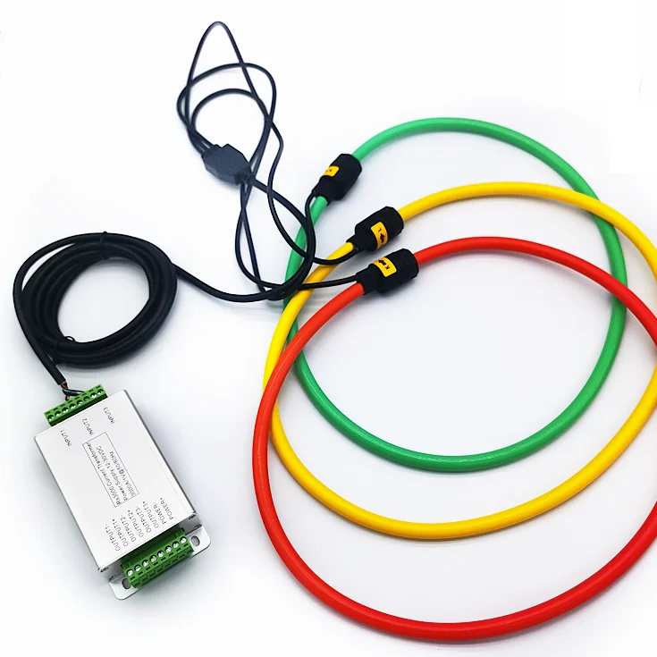 china manufacturer three phase rogowski coils with 2000A/5V , 150mm diameter, 1m 600v wire lead, red, green, yellow colors