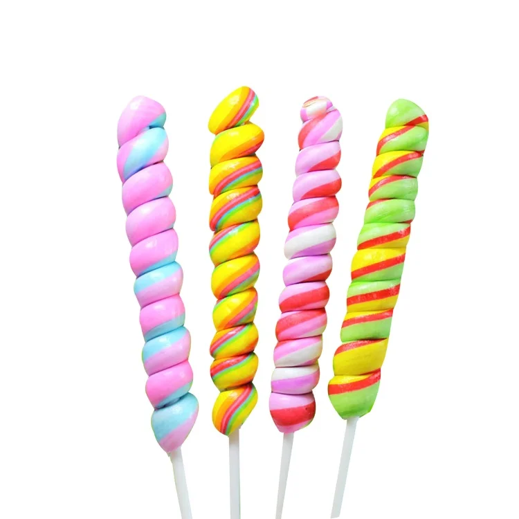 Спиральные леденцы разноцветные радужные конфеты