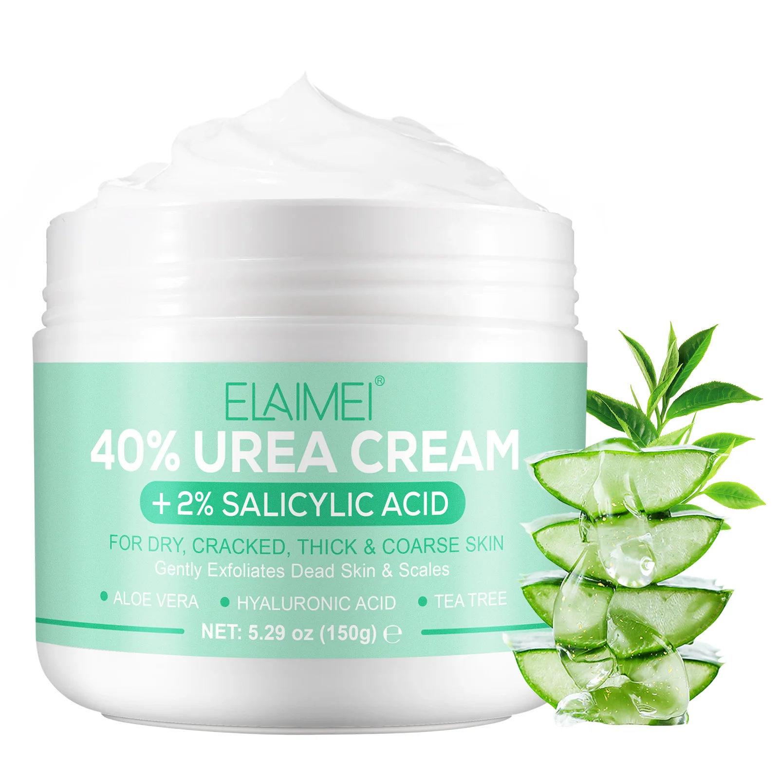 ELAIMEI foot skin care custom logo exfoliation 150g moisturizing body urea skin cream 2% salicylic acid urea 40% foot cream