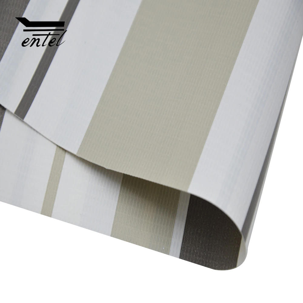 Rainproof  striped mesh tarpaulin waterproof fabric vinyl polyester awning for tent or cover