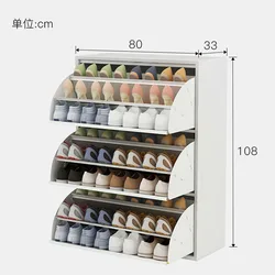 WIREKING High Quality Modern Multi-Layer Storage Shoe Rack Slim Flip Out Shoe Cabinet Living Room Furniture
