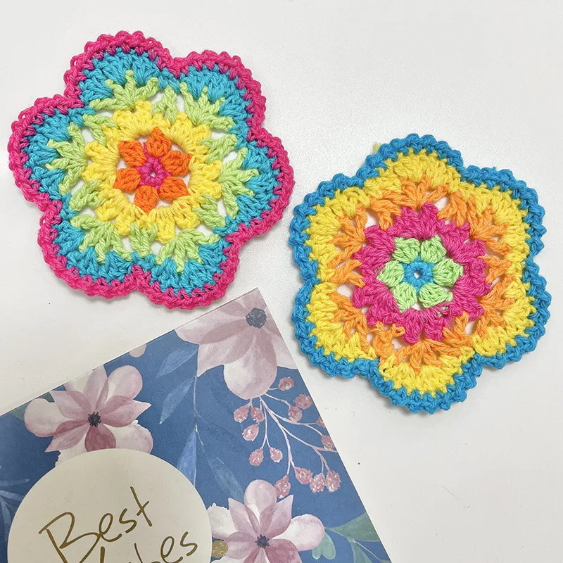 Large Handmade Crochet Flower Appliques Sewing Bow decorative handmade flowers for dresses