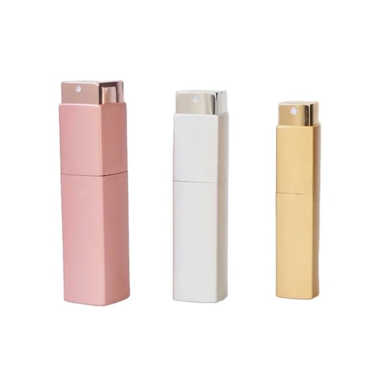 8ml 10ml 15ml 20ml Square Rotary Refillable Twist Up Travel Atomizers Perfume Spray Bottle
