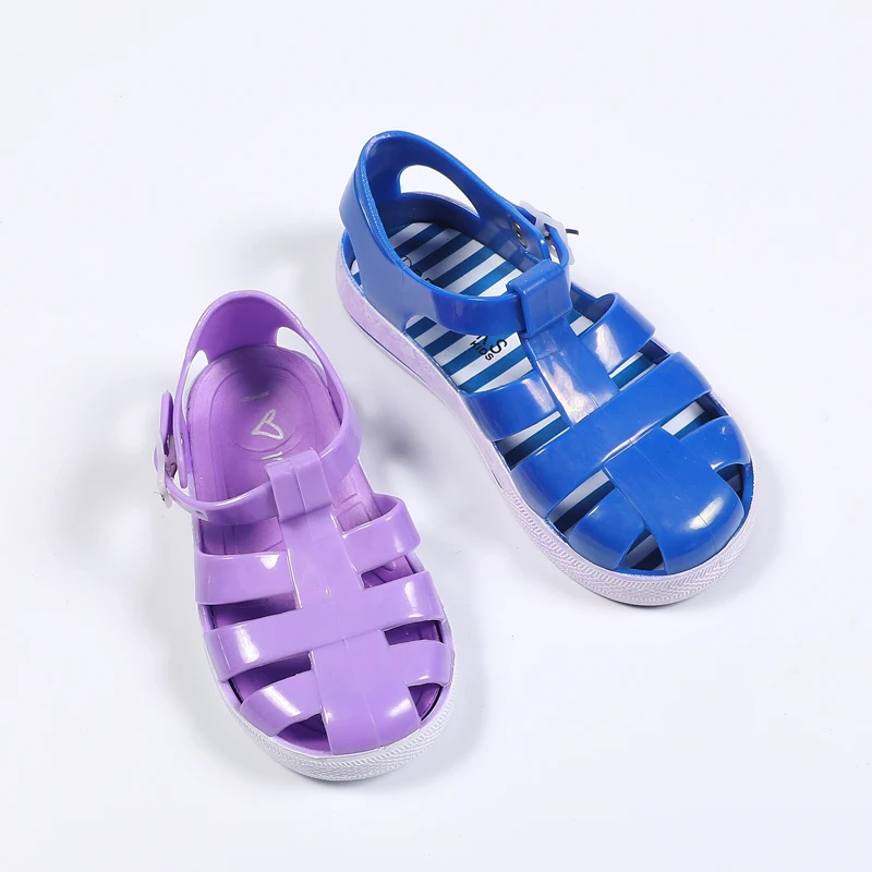 Оптовая продажа, детская повседневная обувь с открытым носком, летние пляжные тапочки на заказ, высококачественные сандалии-желе для детей