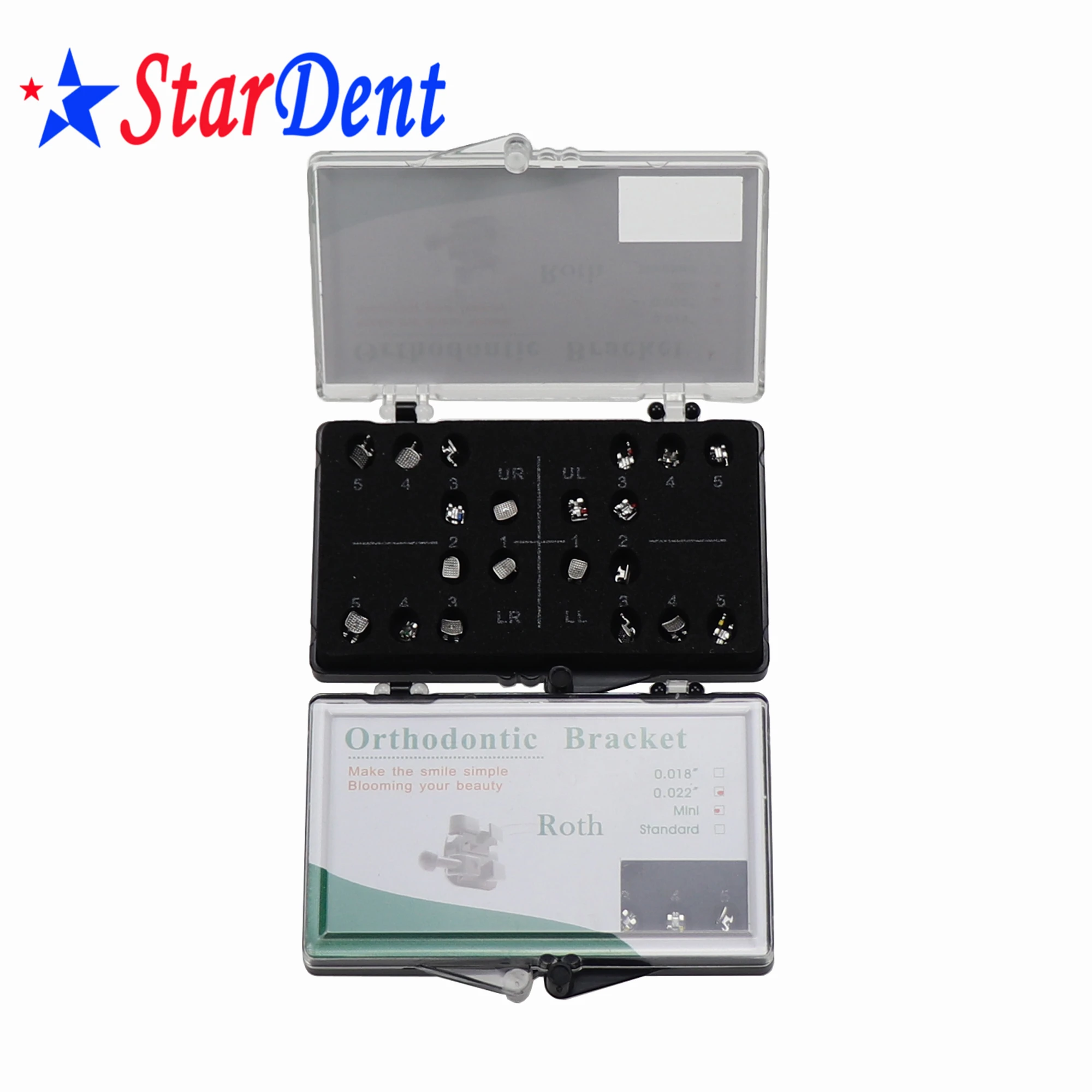 Dental orthodontic Material Mesh/ Momoblock Metal Bracket Standard/Mini Edgewise/Roth/Mbt 018/022 slot with hook