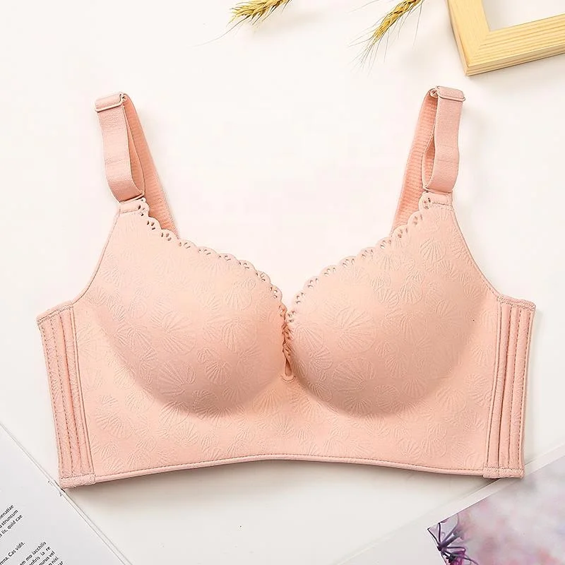 High Quality Women Lingerie Bra and Panty Sets Seamless Push up Padding Bra OEM Service Plus Size Bra Solid Plain Dyed Support