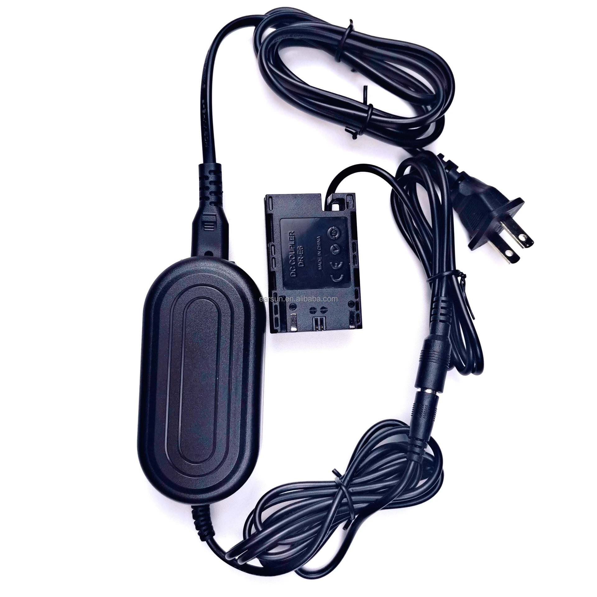 Free shipping ACK-E6 Camera AC Power Adapter Replacement for LP-E6/LP-E6N Dummy Battery for Canon EOS 90D, 80D, 70D, 7D Mark II