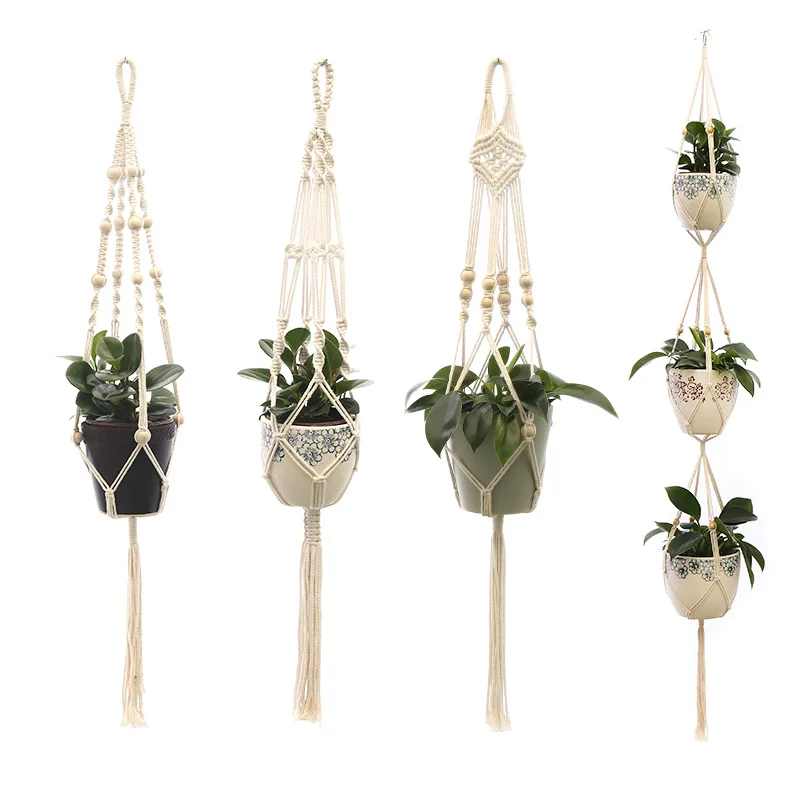Macrame Plant Hanger,handcraft cotton decorative macrame plant hangers from china factory