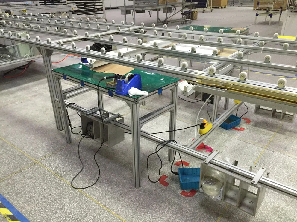 Solar cell laying up table and automatic lay up line for making PV panels used in solar panel production line
