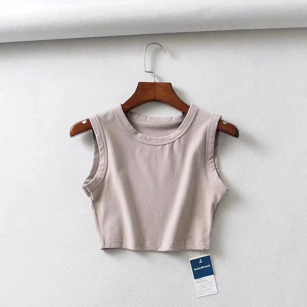 
2020 Gym Cute Workout Crop Tops for Women Athletic Workout Basic Stretchy Casual Scoop Neck Sleeveless Crop Tank Top 