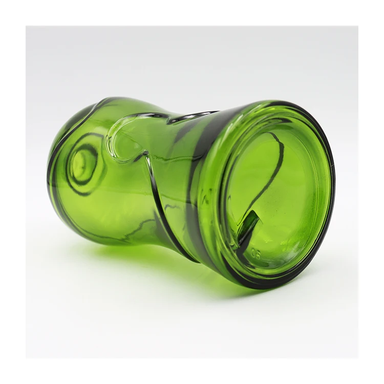 Custom logo empty glass liquor  bottle green color vodka wine alcohol spirts bottle.