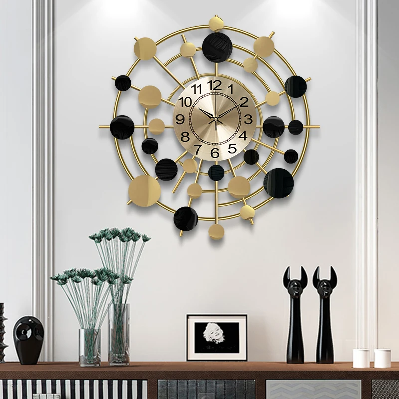Creative iron 3d home art home decoration luxury oversize living wall watch clock wall mounted