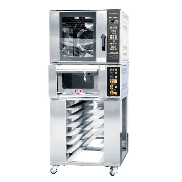 Commercial Bakery Used Combined Machine 5 Trays Bread Convection Oven 1 Deck Mini Gas Oven 7 Trays Rack