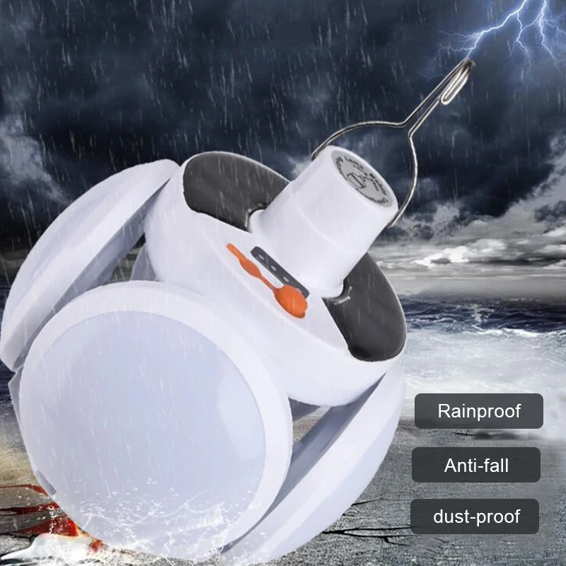 5 Slices Outdoor LED Camping Lamp Solar Folding Tent Night Light Ultra Bright Handing Emergency Lighting Bulb For Yard Garden