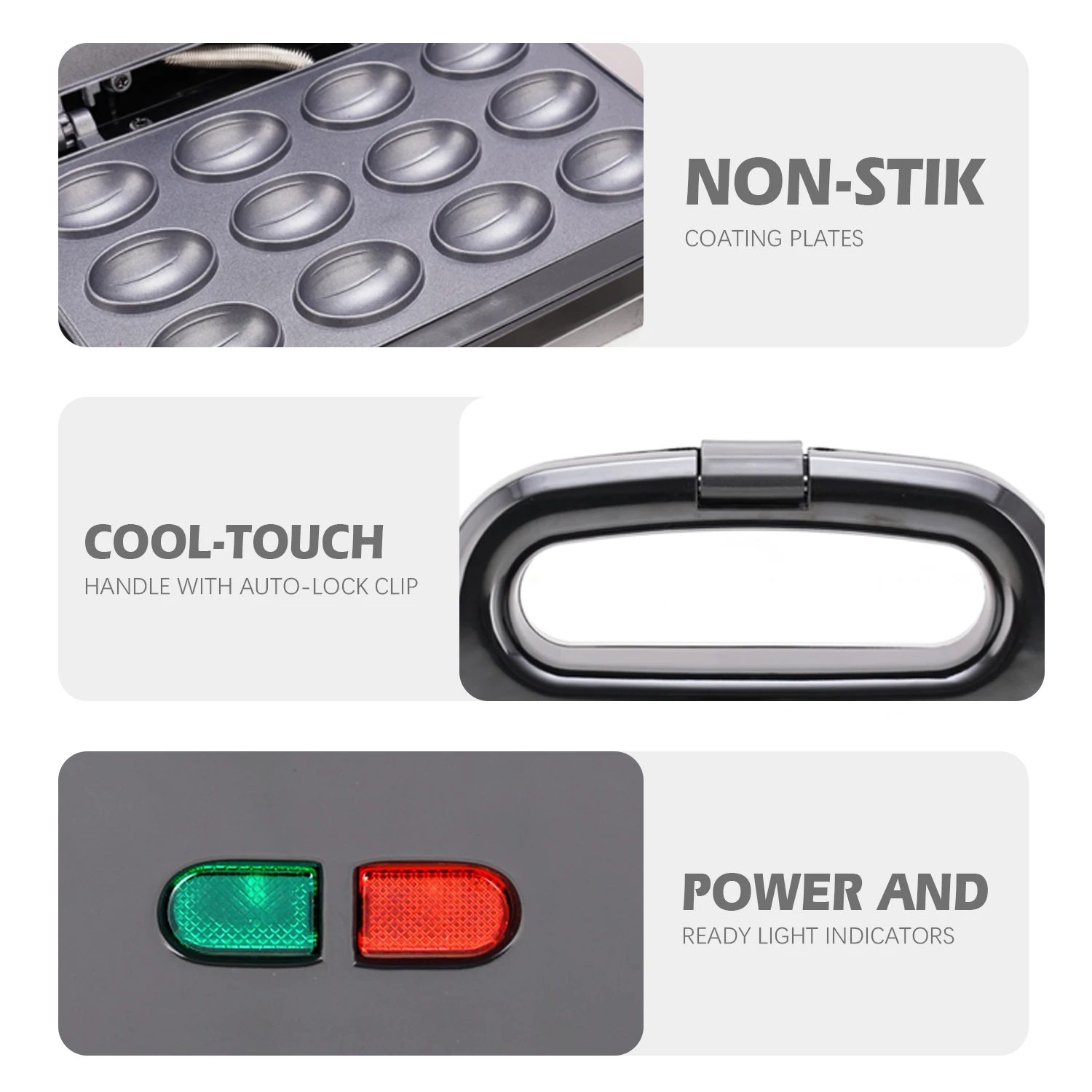 JAMAKY Kitchen Home Use Professional Breakfast Electric Machine with Indicator Light Non-Stick Plate Olive-Sandwich Ma