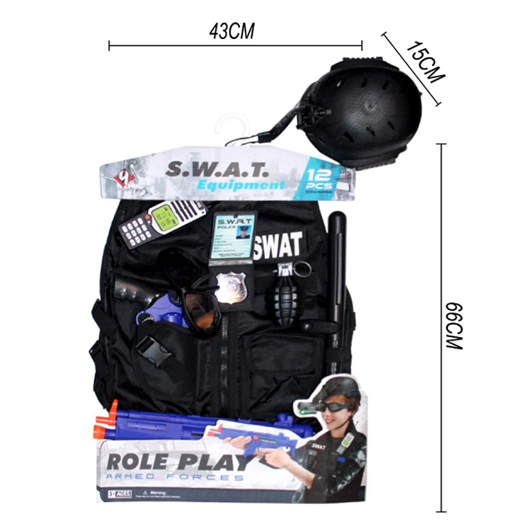 Школьная ролевая игра для детей набор игрушек swat нарядный костюм полицейский