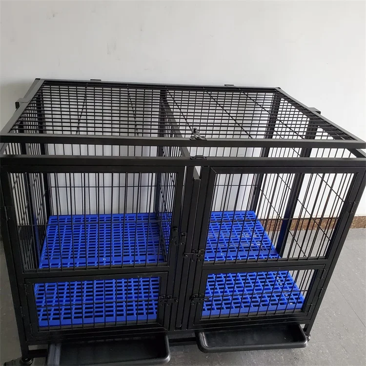 High quality and comfortable custom single layer double door Iron luxury foldable dog cage on sale
