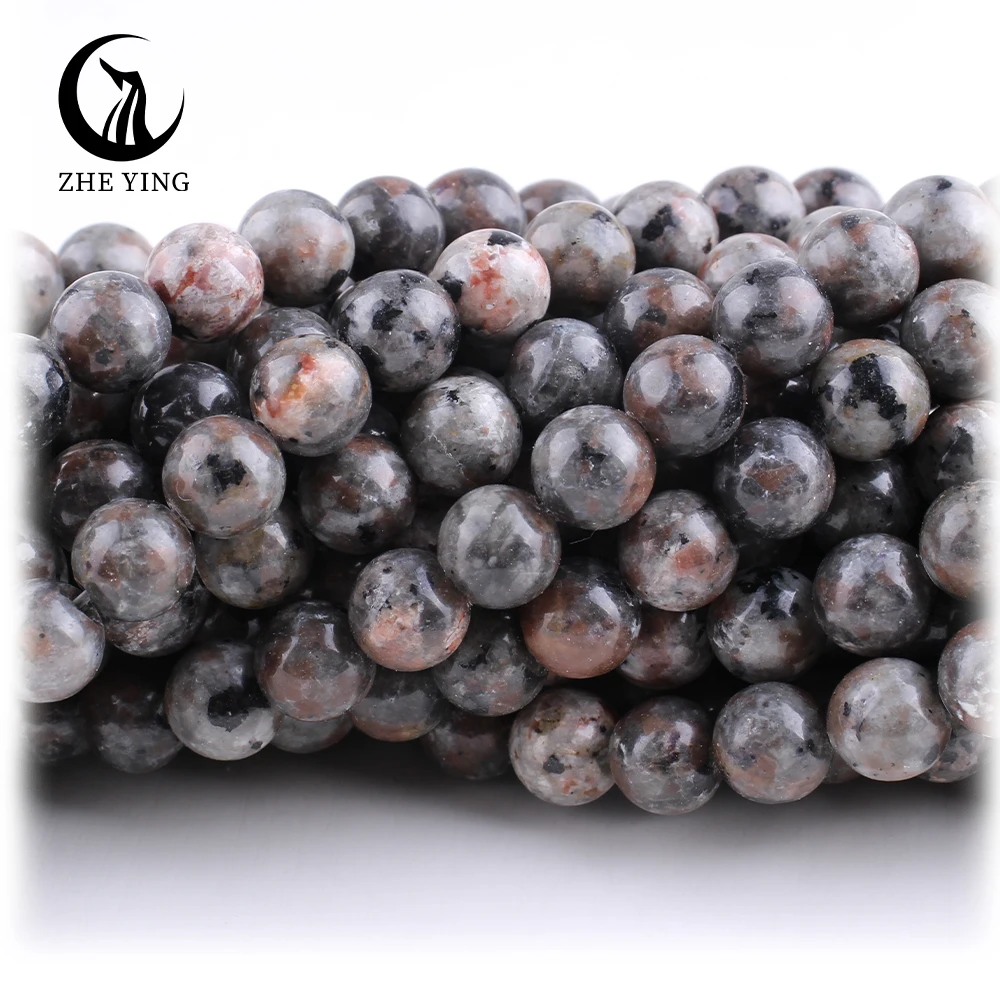 Zhe Ying 6/8/10mm Yooperlite Stone Beads Round Smooth Stone Beads for Jewelry Making Yooperlite Beads