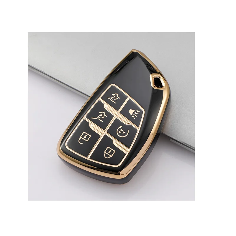 TPU soft car key cover for GMC Buick 6 buttons car key case pouch accessory key bag