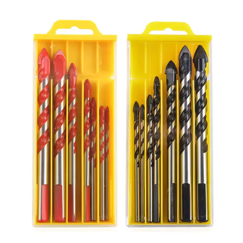 Hex Shank Cross Tungsten Carbide Tip Glass Drill Bit Spiral Flute Alloy Drill Bit for Glass Ceramic Porcelain Tile