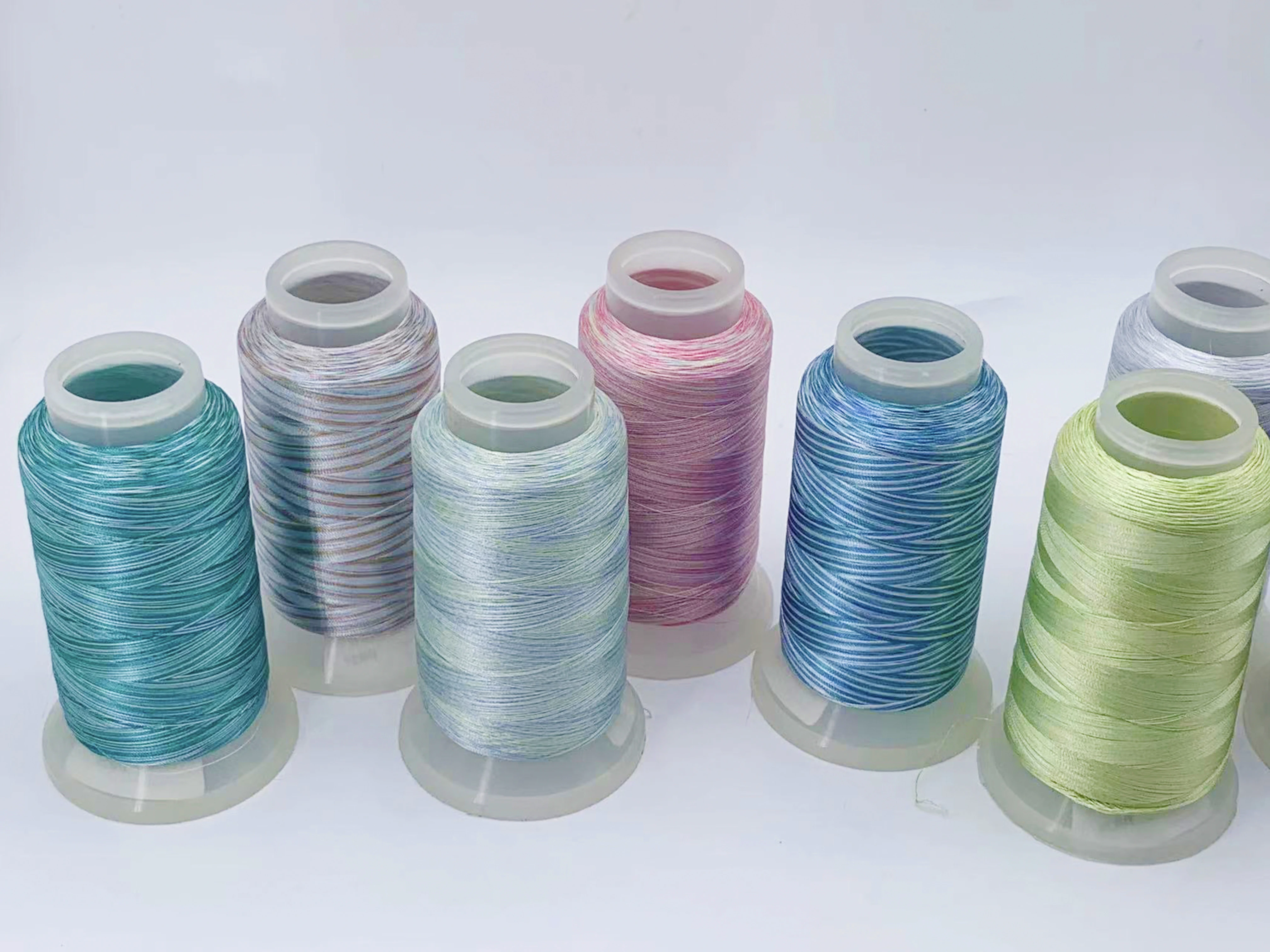 Gradient colorful industrial Embroidery thread 108D/2 75D/2 3300m 100%Polyester For Computer Embroidery machine DIY Tassel