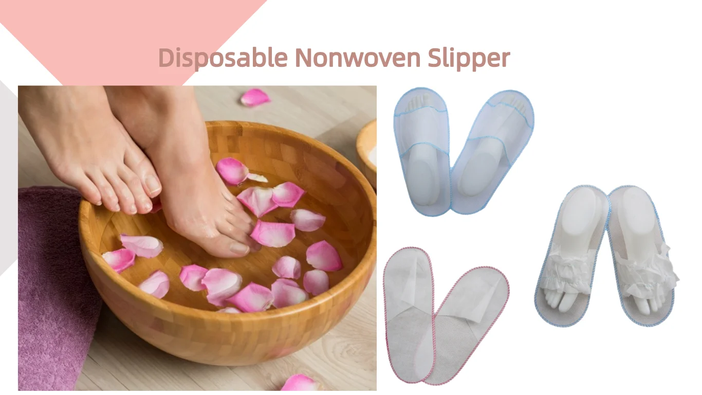 Close toe Open Toe Nonwoven White Hotel slipper Disposable Spa Pedicure Foot Massager Slippers